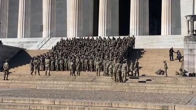 Our Troops have a message for President Trump at the Lincoln Memorial January 24, 2021