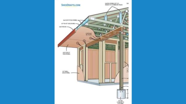 10x12 Backyard Storage Shed With Porch Plans Blueprints