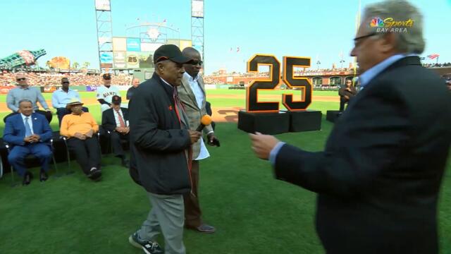 Willie Mays' Full Speech At Barry Bonds' Number Retirement Ceremony