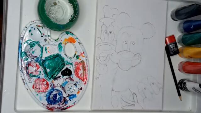 MICKEY MOUSE, GOOFY AND DONALD DUCK || PAINTING || DISNEY CHARACTERS