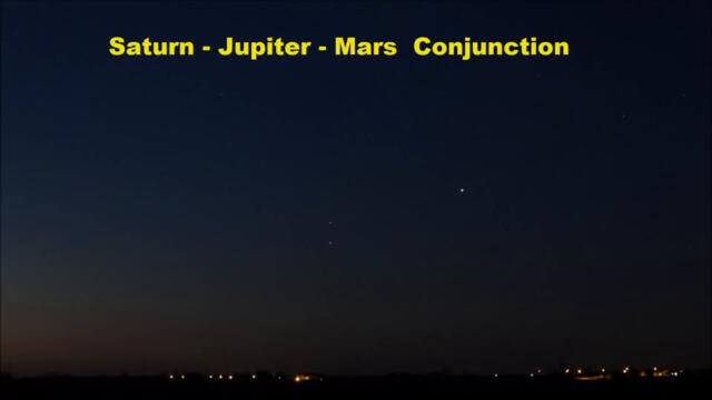 Saturn, Jupiter, Mars conjunction 2020 - Zooming planets