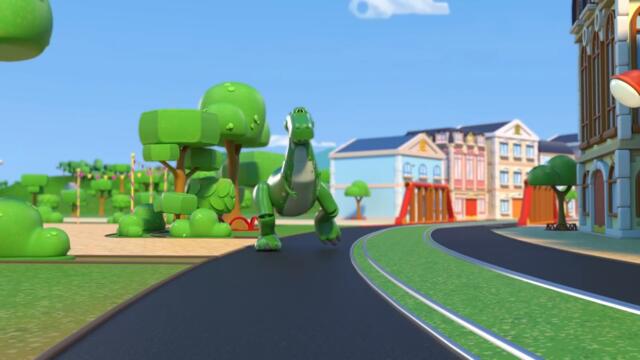 Анимационни за деца с камиончета - Суперкамионът се сприятелява с динозавър - Града на Колите!