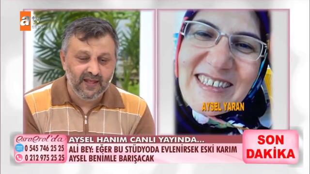 Ali Bey'in 4. eşi Aysel Hanım canlı yayında... - @Esra Erol'da 25 Mayıs 2021