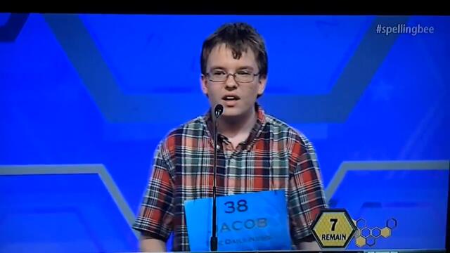 Jacob thinks he knows it at the Spelling Bee