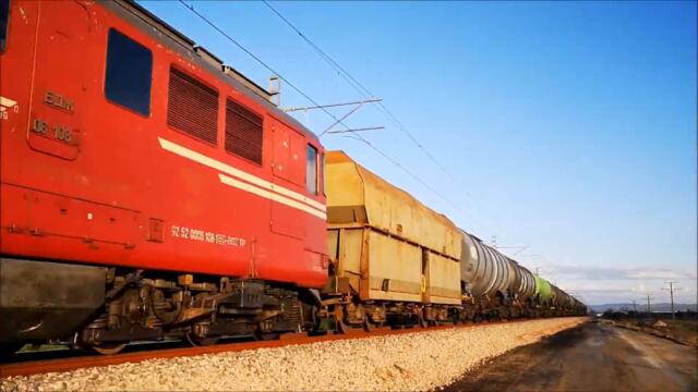 Diesel Power! BDZ Freight Train nearby Iskar Train Station in Bulgaria