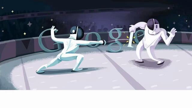 London 2012 Fencing- Фехтовка   Google Doodle