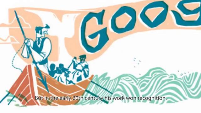 Херман Мелвил - Herman Melville Books - Moby Dick Google Doodle
