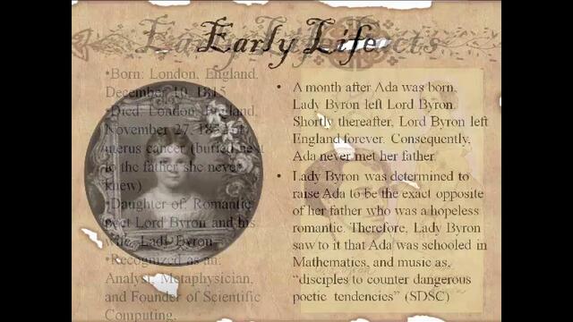 Ада Лъвлейс - първата програмистка / Ada Byron Lovelace