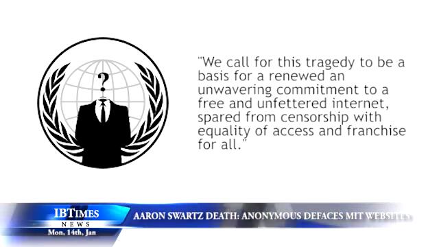 Aaron Swartz death -  Anonymous defaces MIT websites