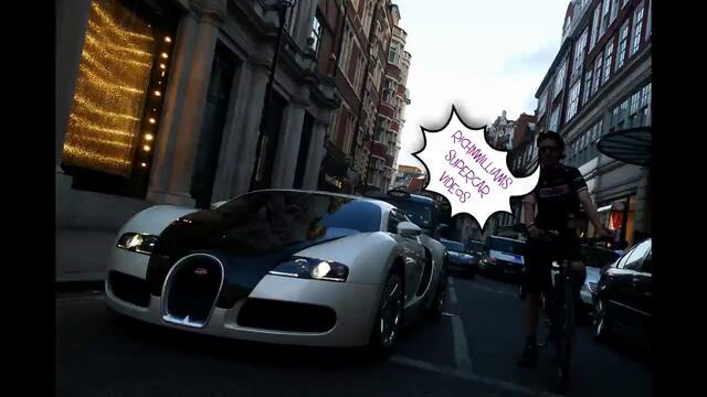 5 Bugatti Veyrons cruising around London!