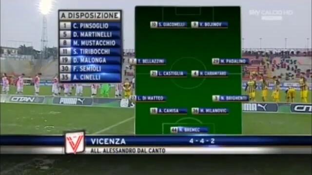 Валери Божинов с дебютен гол за Виченца! 02.02.2013