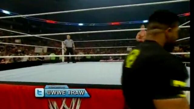 WWE Raw - John Cena vs David Otunga and Michael Mcgillicutty 11.07.2011