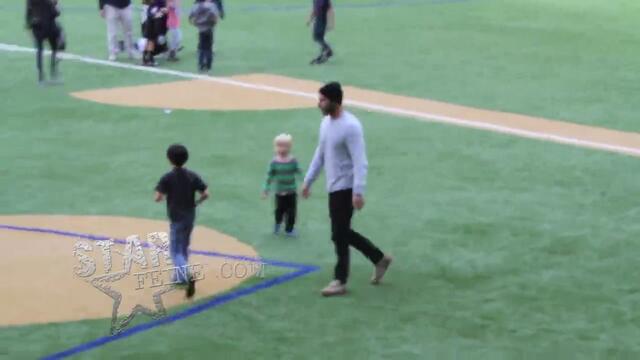 Naomi Watts and Liev Schreiber play soccer with their two boys in NYC