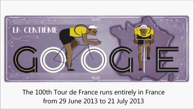 100th Tour de France 2013  Google Doodle - 100 години Тур Дьо Франс