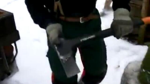 Лудо цепене на дърва - Много яко