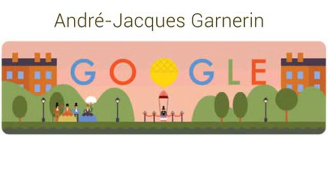 Andre Jacques Garnerin - Google чества 216 години от първия скок с парашут - first parachute jump