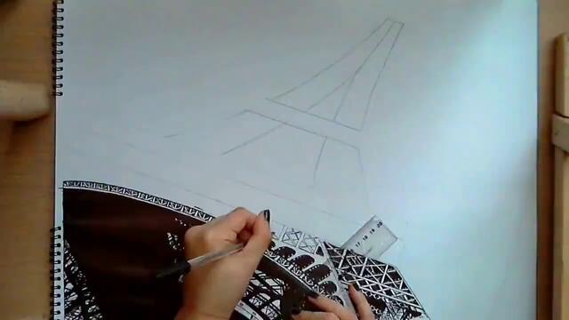 Реалистично рисуване на Айфеловата кула