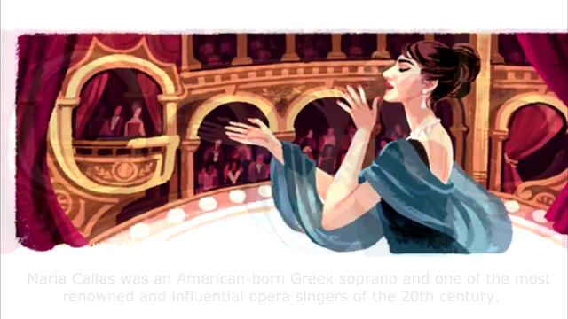 Мария Калас 2013 (Maria Callas) днес в Google Doodle