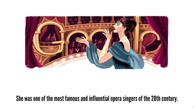 Мария Калас (Maria Callas) в Google Doodle