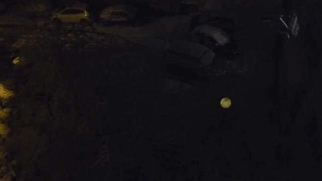 Нощен снежен пейзаж от Шумен