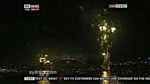 Новата 2014 година дойде в Австралия / Midnight Fireworks - Sydney, Australia