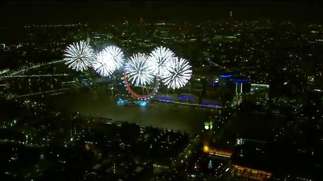 Посрещането на Новата 2014 година в Лондон - Невероятно светлинно шоу с фойеверки!!