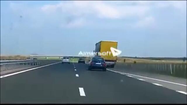 Ненормално каране на камион по магистралата