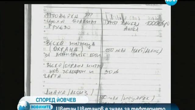 Цветанов е знаел за тефтера, твърди Цветлин Йовчев