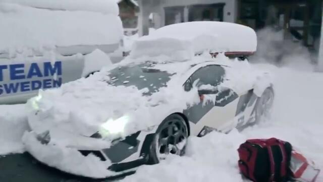Дрифт с Lamborghini в снега