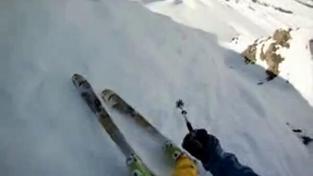 Екстремен скок със ски във Френските Алпи - GoРro