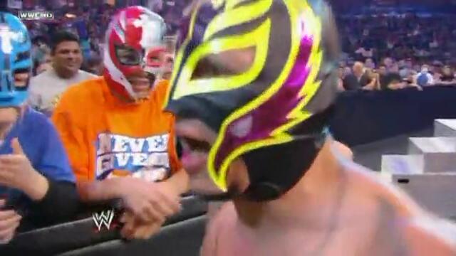WWE SmackDown 4.23.10 Rey Mysterio &amp; Kane vs CM Punk &amp; Luke Gallows