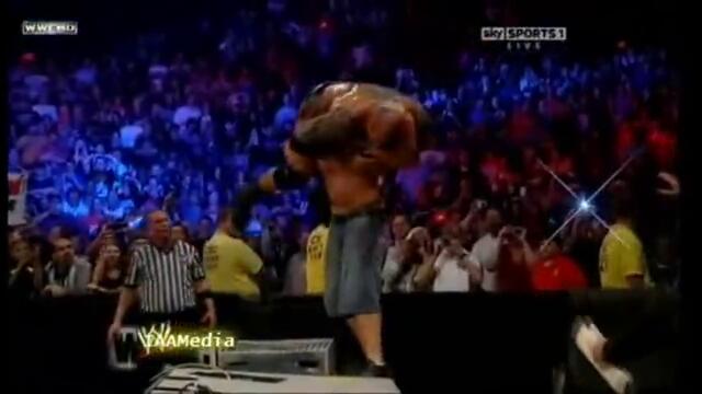 WWE John Cena FU Batista on Table