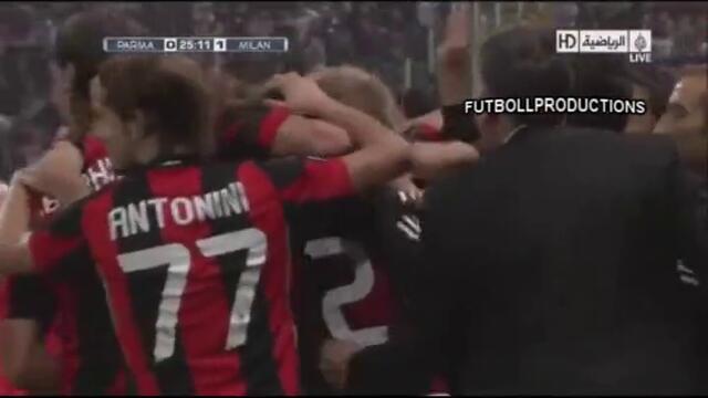 Фамозен гол на Андреа Пирло срещу Парма! Парма - Милан 0:1