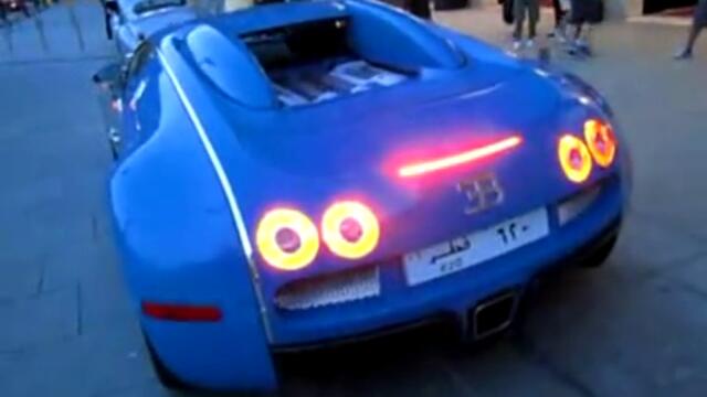 Bugatti Veyron Centenaire Blue start up + acceleration