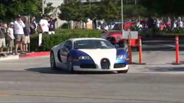 Bugatti Veyron leaving Cars and Coffe