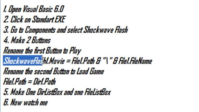 How to make Flash Game Loader with Visual Basic 6.0