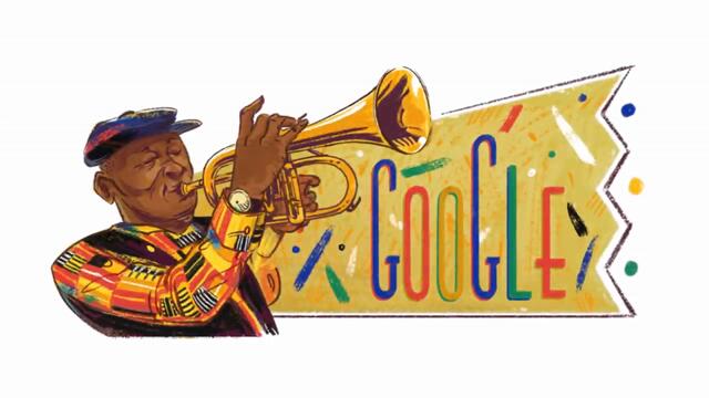 Google отбелязва 80 г. от рождението на великият музикант Хю Масекела (ВИДЕО) Hugh Masekela Doodle 2019