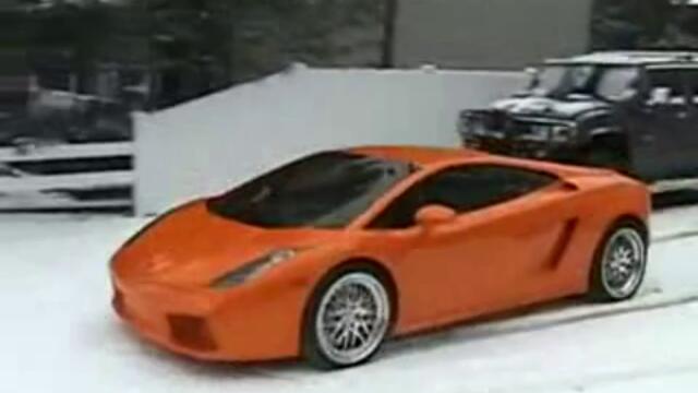 Lambo in the Snow